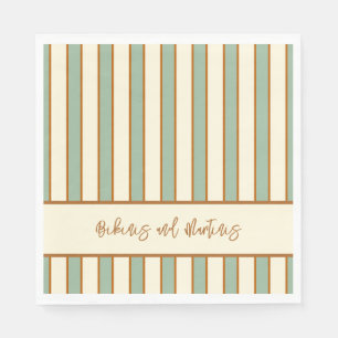 Modern Retro Chili Lime Stripe Napkins