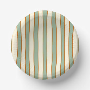 Modern Retro Chili Lime Stripe Paper Bowls