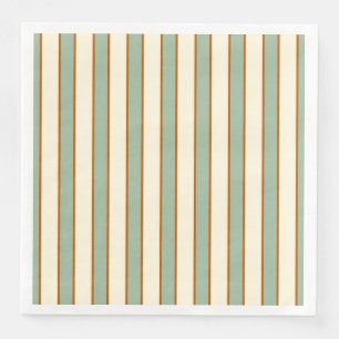 Modern Retro Chili Lime Stripe Paper Dinner Napkins
