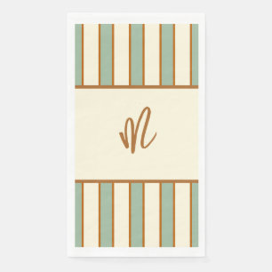 Modern Retro Chili Lime Stripe Paper Guest Towels