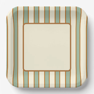 Modern Retro Chili Lime Stripe Paper Plates