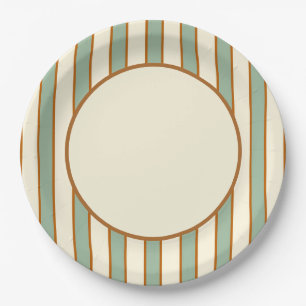 Modern Retro Chili Lime Stripe Paper Plates