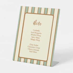Modern Retro Chili Lime Stripe Pedestal Sign