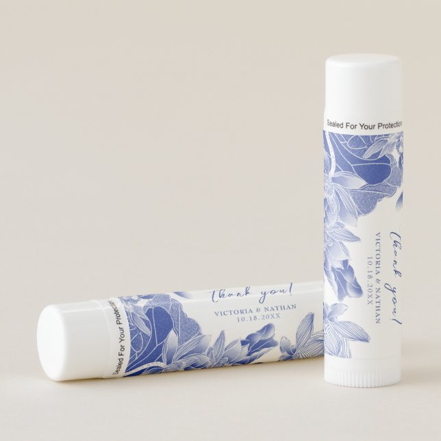 Modern Retro Chinoiserie Custom Wedding Favor Lip Balm (Front)