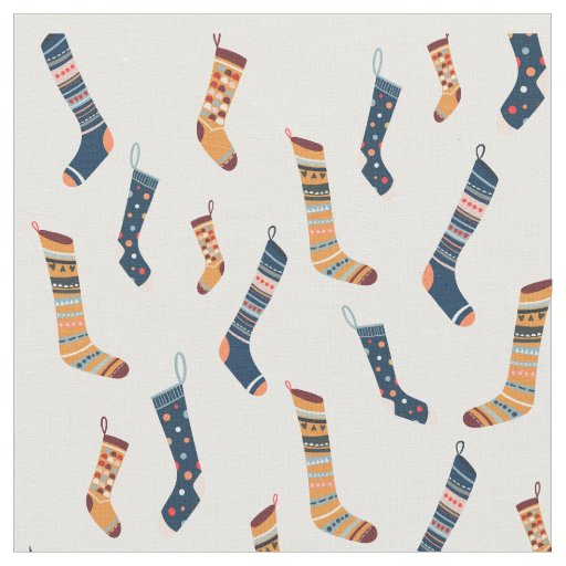 Modern Retro Christmas Stocking Socks Fabric