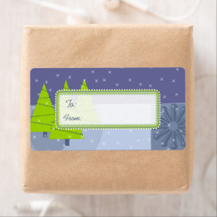 Modern Retro Christmas Tree Gift Tags