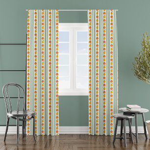 Modern Retro Citrus Stripes Light Teal Blackout Curtains