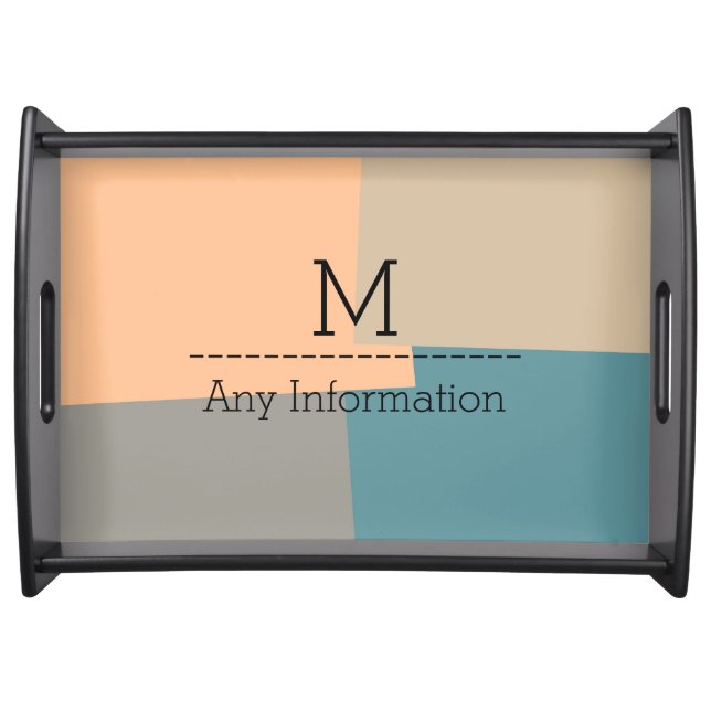 Modern Retro Color Geometric Pattern #11 Serving Tray (Front)