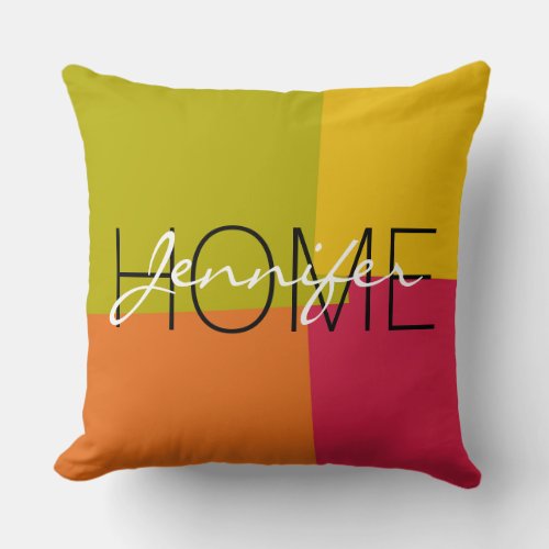 Modern Retro Color Geometric Pattern 12 Throw Pillow