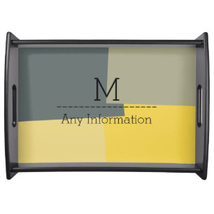 Modern Retro Color Geometric Pattern #15 Serving Tray