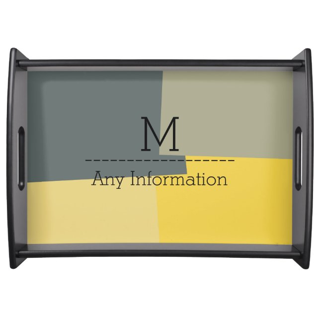 Modern Retro Color Geometric Pattern #15 Serving Tray (Front)