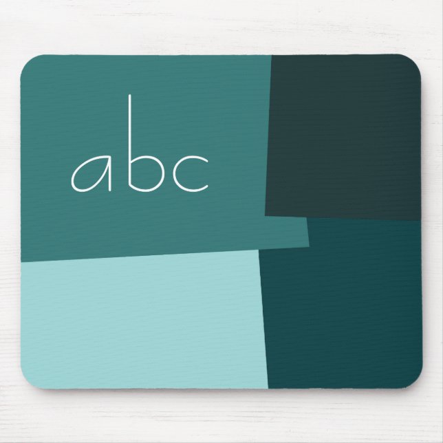 Modern Retro Color Geometric Pattern Monogram #17 Mouse Pad (Front)