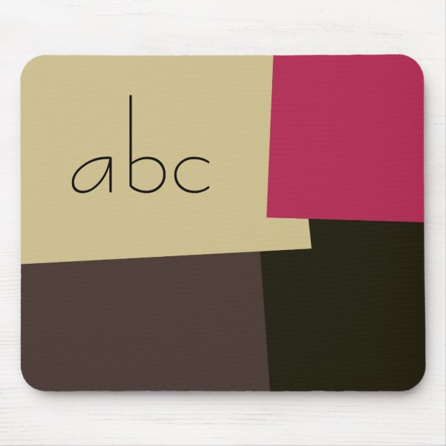 Modern Retro Color Geometric Pattern Monogram #2 Mouse Pad (Front)