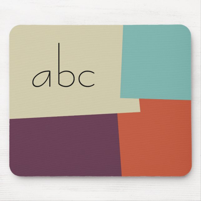 Modern Retro Color Geometric Pattern Monogram #7 Mouse Pad (Front)