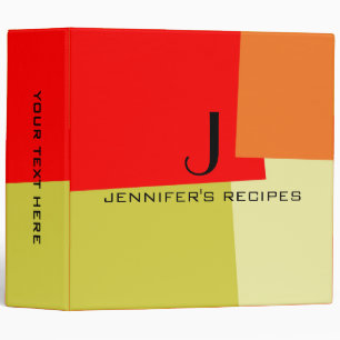 Modern Retro Color Monogram Cooking #3 Binder