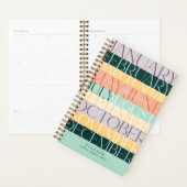 Modern Retro Colorblock Horizontal Stripe Monthly Planner (Display)