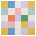 Modern Retro Colorful Checkered Pattern Fabric