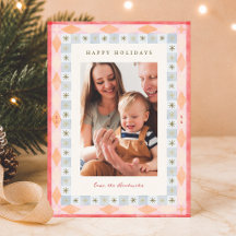 Modern Retro Colorful Christmas Photo