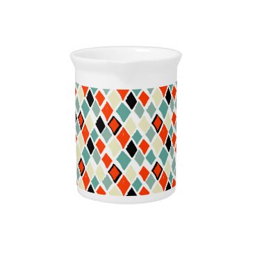 modern retro colorful diamonds geometric pattern drink pitcher