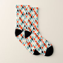 modern retro colorful diamonds geometric pattern socks