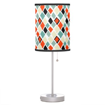 modern retro colorful diamonds geometric pattern table lamp