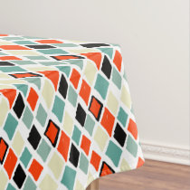 modern retro colorful diamonds geometric pattern tablecloth