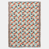 modern retro colorful diamonds geometric pattern throw blanket (Front Vertical)
