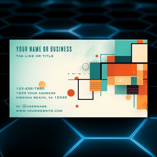 Modern Retro Colorful Geometric Business Card