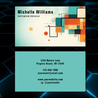 Modern Retro Colorful Geometric Business Card