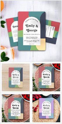 Modern Retro Colorful Groovy Abstract Collection