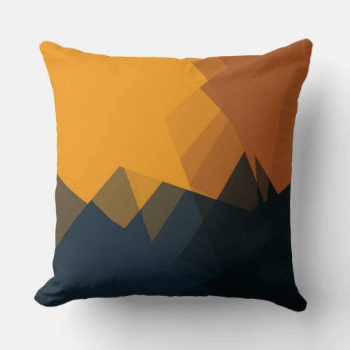 Modern Retro Colors Geometric 12 Throw Pillow