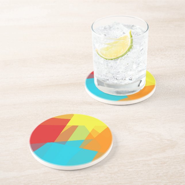 Modern Retro Colors Geometric #14 Coaster (Side)