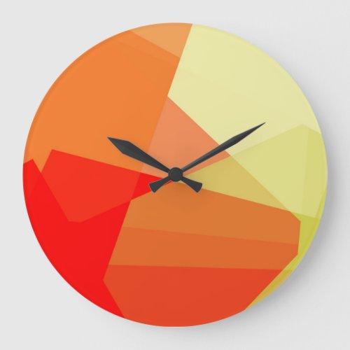 Modern Retro Colors Geometric 18 Large Clock