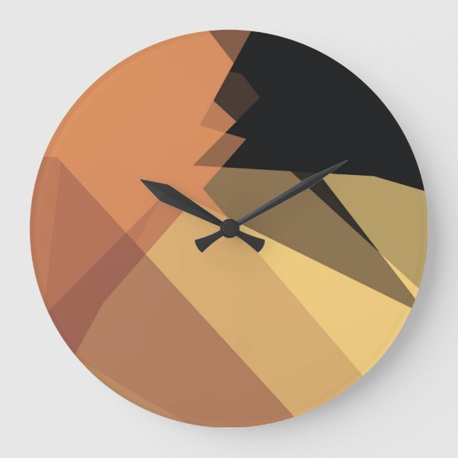 Modern Retro Colors Geometric #25 Large Clock (Front)