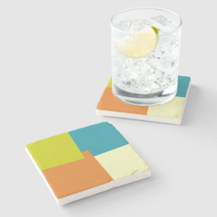 Modern Retro Colors Geometric #40 Stone Coaster