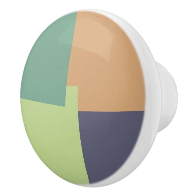 Modern Retro Colors Geometric #4 Ceramic Knob (Right)