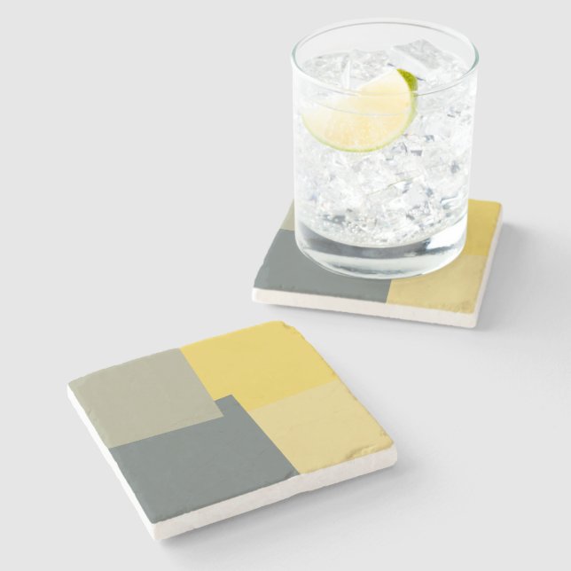 Modern Retro Colors Geometric #5 Stone Coaster (Side)