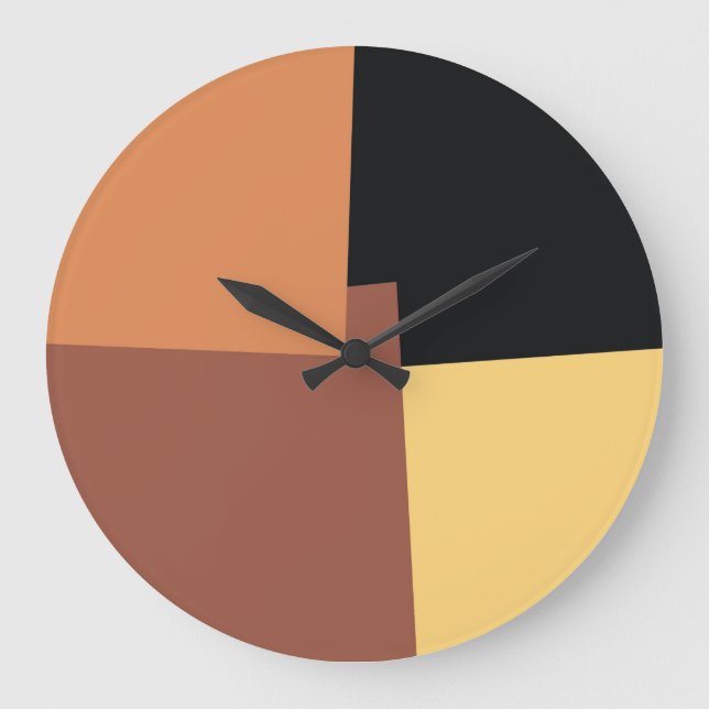 Modern Retro Colors Geometric #6 Large Clock (Front)