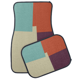 Modern Retro Colors Geometric #7 Car Floor Mat