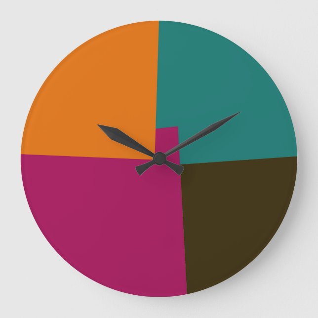 Modern Retro Colors Geometric #8 Large Clock (Front)