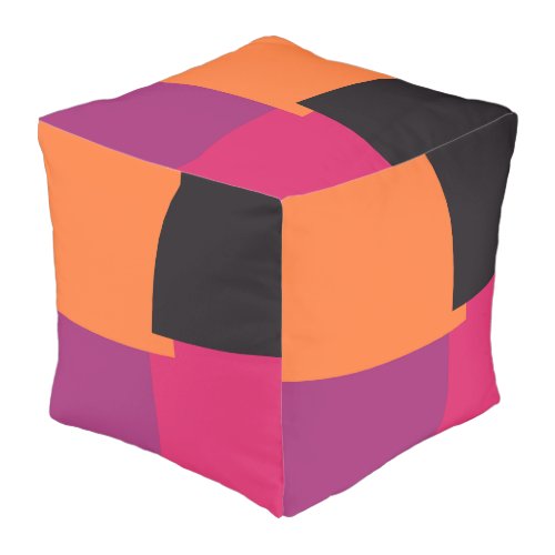 Modern Retro Colors Geometric 9 Pouf