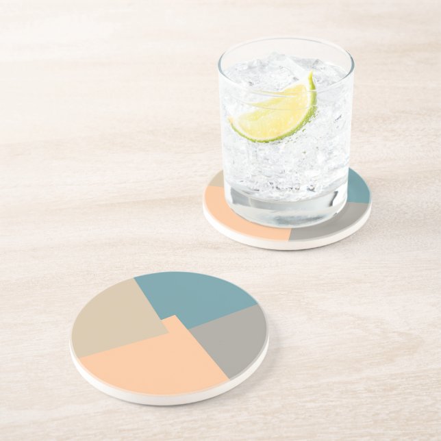 Modern Retro Colors Geometric Coaster (Side)