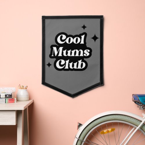 modern retro cool moms club mothers day pennant