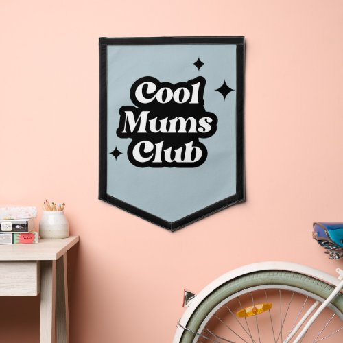 modern retro cool moms club mothers day pennant