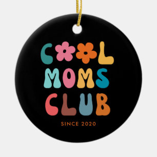 Modern Retro Cool moms club Vintage Groovy Daisy Ceramic Ornament