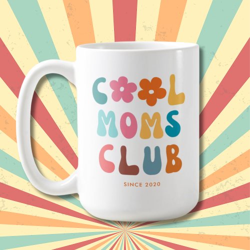 Modern Retro Cool moms club Vintage Groovy Daisy Coffee Mug