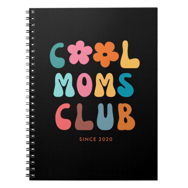 Modern Retro Cool moms club Vintage Groovy Notebook (Front)