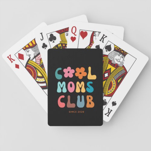 Modern Retro Cool moms club Vintage Groovy Playing Cards