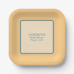 Modern Retro Coral and Green Paper Plates