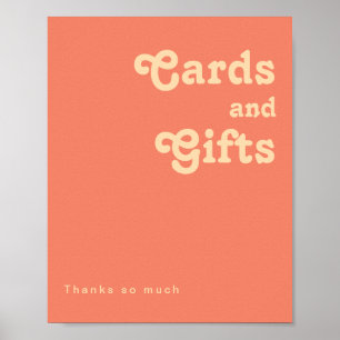 Modern Retro   Coral Cards and Gifts Sign
